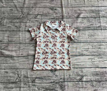 Load image into Gallery viewer, Baby Boys Short Sleeves Button Khaki Camouflage Polo Shirts Top