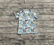 Load image into Gallery viewer, Baby Boys Short Sleeves Button Green Camo Polo Shirts Tops