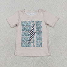 Load image into Gallery viewer, Baby Boys Short Sleeves MAMA'S BOY Lightning Tee Shirts Tops