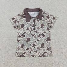 Load image into Gallery viewer, Baby Boys Short Sleeves Khaki Ducks Camo Button Polo Shirts Tops