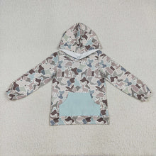 Load image into Gallery viewer, Baby Boys Long Sleeves Gray Camo Ducks Pocket Hoodies Tops