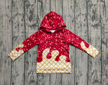 Load image into Gallery viewer, Baby Boys Red Long Sleeves Sprinkles Drips Team Hoodies Tops