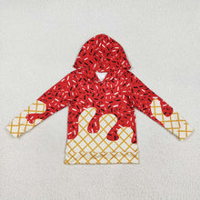 Load image into Gallery viewer, Baby Boys Red Long Sleeves Sprinkles Drips Team Hoodies Tops