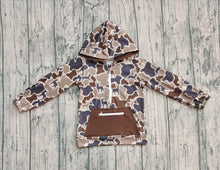 Load image into Gallery viewer, Baby Boys Brown Deer Camo Pocket Zipper Hunting Hoodies Top