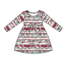 Load image into Gallery viewer, Baby girls western Christmas reindeer dresses