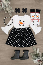 Load image into Gallery viewer, Baby Girls Christmas snowman dresses