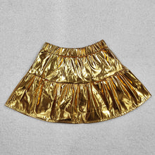 Load image into Gallery viewer, 3 Colors Sibling Baby Girls Leather Metallic Skirts Bottoms
