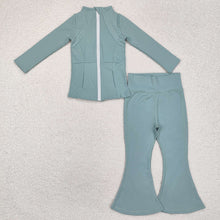 Load image into Gallery viewer, 8 Colors Sibling Baby Girls Yoga Active Wear Jackets Pants 2pcs Work Outfits Sets