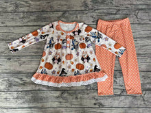 Load image into Gallery viewer, Baby Girls Halloween Dog Pumpkin Flowers Tunic Legging Clothes Sets