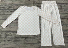 Load image into Gallery viewer, Adult Women Pink Checkered Long Sleeve Tops Pants Pajamas Outfits