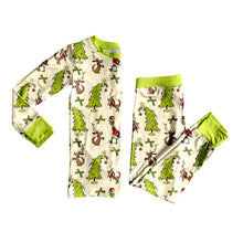 Load image into Gallery viewer, Baby Boys Christmas Trees Dogs Green Face Top Pant Pajamas Set