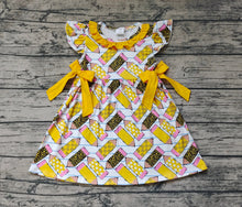 Load image into Gallery viewer, Baby Girls Back To School Pencils Bows Knee Length Dresses