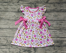 Load image into Gallery viewer, Baby Girls Back To School Apples Bows Knee Length Dresses