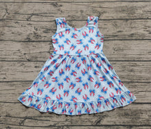 Load image into Gallery viewer, Baby Girls 4th Of July Bows Sleeveless Knee Length Dresses