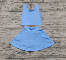 Load image into Gallery viewer, Baby Girls Aqua Blue Vest Top Sports Skorts Clothes Sets
