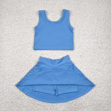 Load image into Gallery viewer, Baby Girls Aqua Blue Vest Top Sports Skorts Clothes Sets