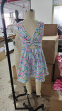Load image into Gallery viewer, Baby Girls Blue Flowers Sleeveless Athletic Dresses