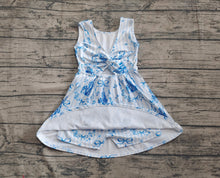 Load image into Gallery viewer, Baby Girls Blue Castles Yoga Skort Knee Length Dresses
