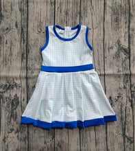 Load image into Gallery viewer, Baby Girls Blue Plaid Zipper Shorts Yoga Active Knee Length Dresses