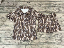 Load image into Gallery viewer, Adult Women Bottomland Camouflage Buttons Tops Shorts Pajamas