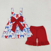 Load image into Gallery viewer, Baby Girls 4th of July Big Bows Tunic Shorts Clothes Sets