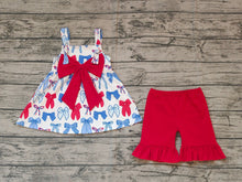 Load image into Gallery viewer, Baby Girls 4th of July Big Bows Tunic Shorts Clothes Sets