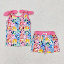 Load image into Gallery viewer, 8 Colors Sibling Baby Girls Summer Bows Top Shorts Outfits