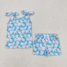 Load image into Gallery viewer, 8 Colors Sibling Baby Girls Summer Bows Top Shorts Outfits