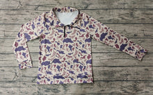 Load image into Gallery viewer, Adult Women Dark Khaki Camo Long Sleeve Tee Shirts Zip Pullovers Tops