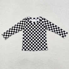 Load image into Gallery viewer, Baby Girls Black Checkered Long Sleeve Tee Shirts Tops