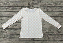 Load image into Gallery viewer, Adult Women Pink Checkered Long Sleeve Shirts Tops