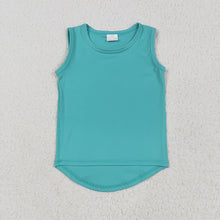 Load image into Gallery viewer, Baby Girls Aqua Sleeveless Yoga Tee Shirts Vests