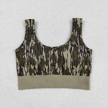 Load image into Gallery viewer, Adult Women Bottomland Camo Knitted Yoga Crop Bra Tops