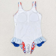 Load image into Gallery viewer, Baby Girls 4th Of July American Babe Ruffle One Piece Swimsuits