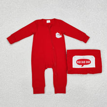 Load image into Gallery viewer, Baby Boys Christmas Santa Red Zip Rompers