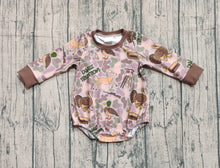 Load image into Gallery viewer, Baby Boys Brown Camo Turkey Ducks Hunting Rompers