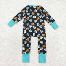 Load image into Gallery viewer, Baby Boys Ghost Pumpkins Fall Zipper Footie Rompers