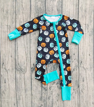 Load image into Gallery viewer, Baby Boys Ghost Pumpkins Fall Zipper Footie Rompers