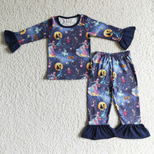 Load image into Gallery viewer, Baby girls halloween long sleeve pajamas clothing sets