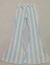 Load image into Gallery viewer, Adult Women Blue Stripes Denim Bell Pants Jeans