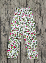 Load image into Gallery viewer, Adult Women Christmas Green Face Hearts Bottom Pants Pajamas