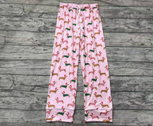 Load image into Gallery viewer, Adult Women Christmas Pink Dogs Bottom Pants Pajamas
