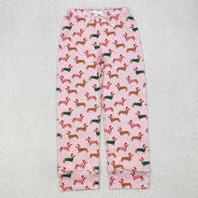 Load image into Gallery viewer, Adult Women Christmas Pink Dogs Bottom Pants Pajamas