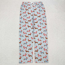 Load image into Gallery viewer, Adult Men Christmas Blue Dogs Bottom Pants Pajamas