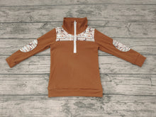 Load image into Gallery viewer, Baby boys western brown cow skull pullover tops