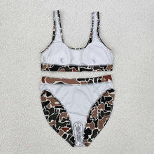 Load image into Gallery viewer, Adult Women Duck Brown Camo Top Bottom Swimsuits Sets