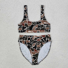 Load image into Gallery viewer, Adult Women Duck Brown Camo Top Bottom Swimsuits Sets