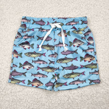 Load image into Gallery viewer, Baby Boys Hot Blue Fishes Swimming Trunks Summer Shorts