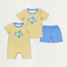 Load image into Gallery viewer, Baby Boys Plane Sibling Brother Summer Rompers Clothes Sets