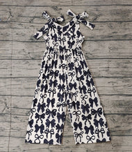 Load image into Gallery viewer, Baby Girls Black Cute Bows Straps Pants Jumpsuits